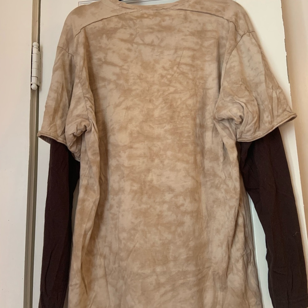 Men's Beige Graphic Long Sleeve Shirt - Picture 2 of 3